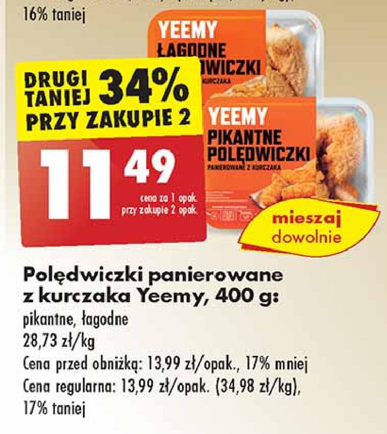 Polędwiczki z kurczaka pikantne Yeemy promocja