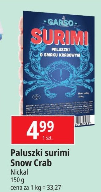 Paluszki surimi GARSO promocja w Leclerc