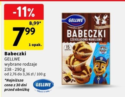 Babeczki Gellwe wybrane rodzaje promocja w Intermarche