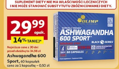 Suplement diety Ashwagandha 600 Sport Olimp, 60 kapsułek promocja w Auchan