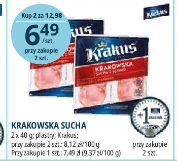 Kiełbasa krakowska sucha z szynki Krakus animex promocja