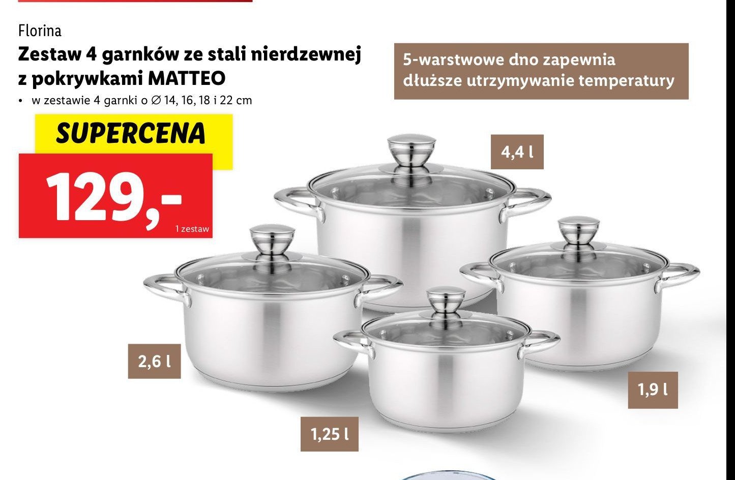 Komplet garnków mattero Florina (florentyna) promocja