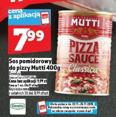 Sos pomidorowy do pizzy Mutti 400 g promocja w TOPAZ