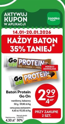 Baton Protein Go On waniliowy, kakaowy 50g promocja w Żabka