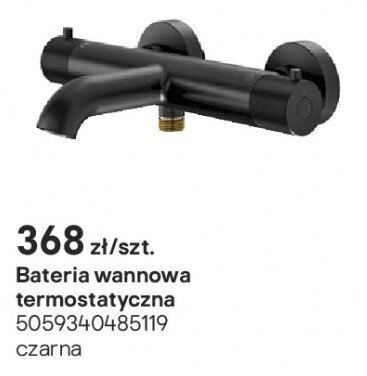 Bateria wannowa termostatyczna Owens czarna promocja w Castorama