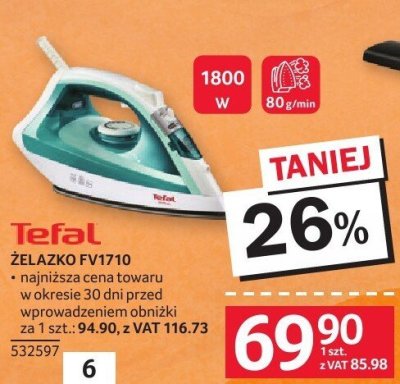 Żelazko TEFAL FV1710 promocja w Selgros