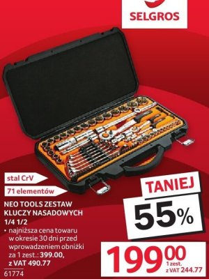 Zestaw kluczy nasadowych Neo Tools 1/4 1/2 promocja w Selgros