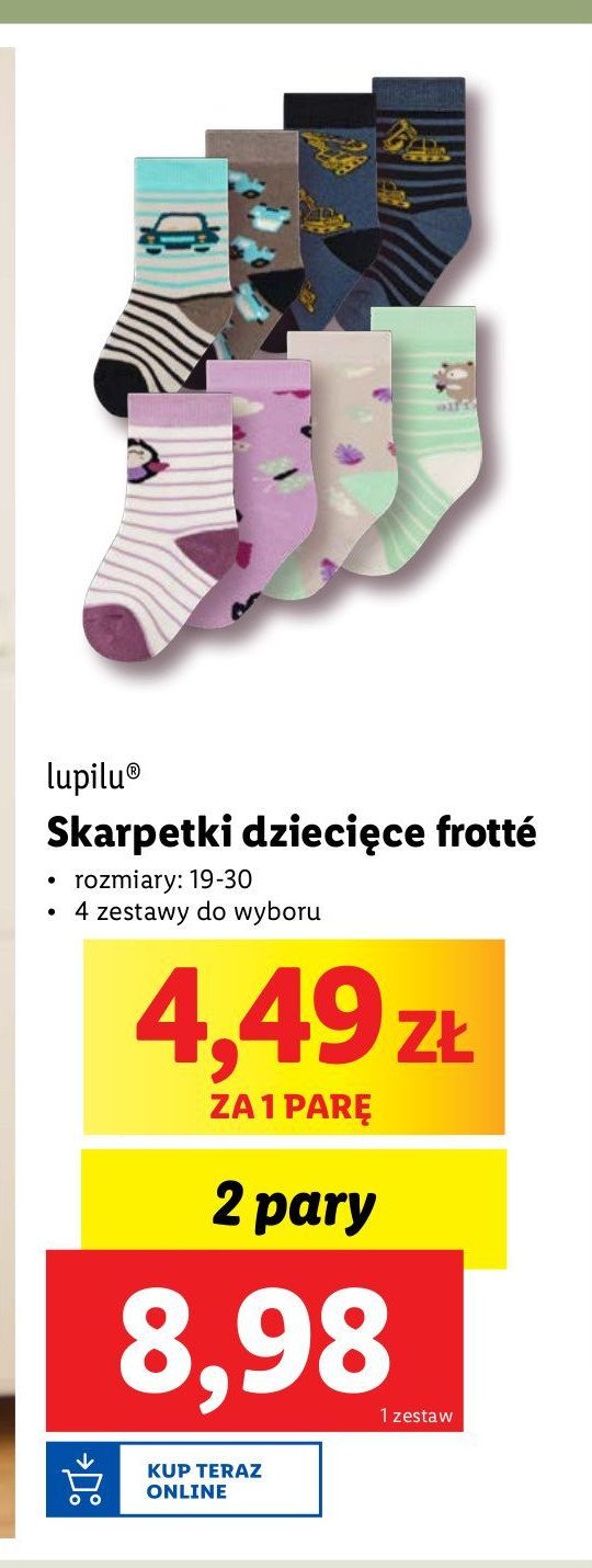 Skarpetki dziecięce 19-30 Lupilu promocja