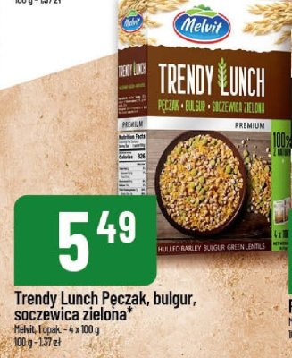 Trendy Lunch pęczak, bulgur, soczewica zielona Melvit promocja w POLOmarket