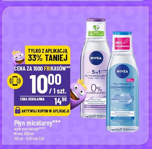 Płyn micelarny formuła 3w1 cera wrażliwa i nadwrażliwa Nivea micellair promocja