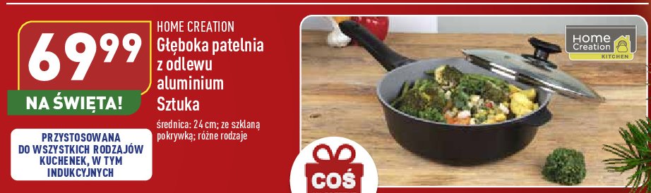 Patelnia z odlewu aluminium 24 cm Home creation promocja