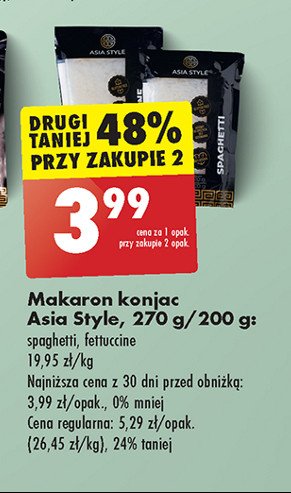Makaron konjac fettuccine Asia style promocja