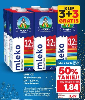 Mleko łowickie UHT 3,2% tł. promocja w Kaufland
