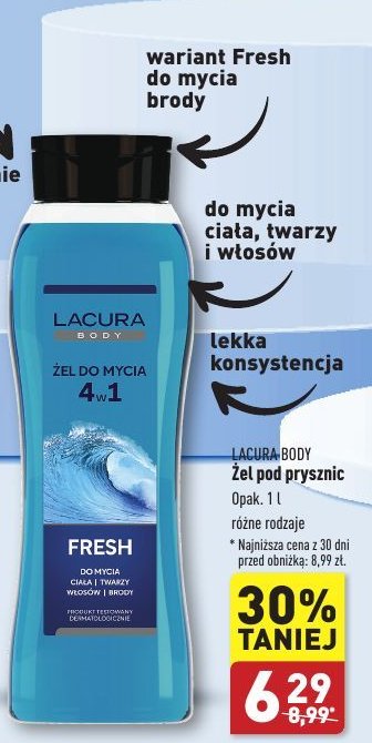 Żel pod prysznic fresh Lacura promocja