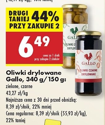 Oliwki zielone drylowane Gallo promocja w Biedronka