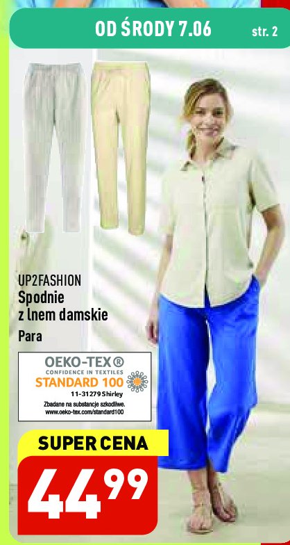 Spodnie damskie lniane 36-44 Up2fashion promocja