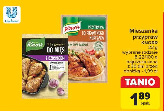 Przyprawa do pikantnego kurczaka Knorr przyprawa promocja