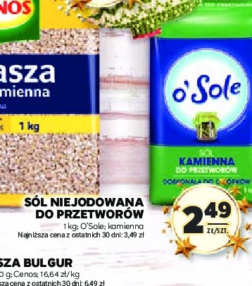 Sól kamienna do przetworów O'sole promocja w Stokrotka