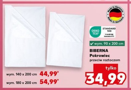 Pokrowiec na prześcieradło 180 x 200 cm promocja w Kaufland