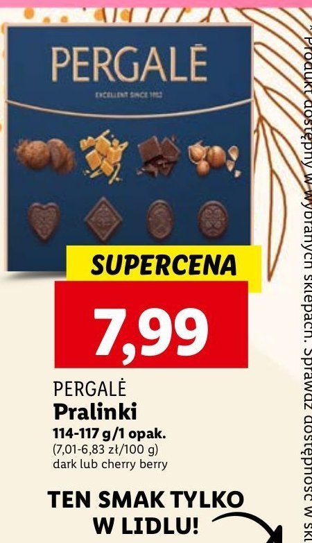 Praliny z nadzieniem owocowym Pergale promocja