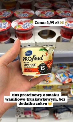 Mus proteinowy Valio Profeel waniliowo-truskawkowy promocja w Dino