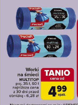 Worki na śmieci strong 35 l Paclan multitop promocja