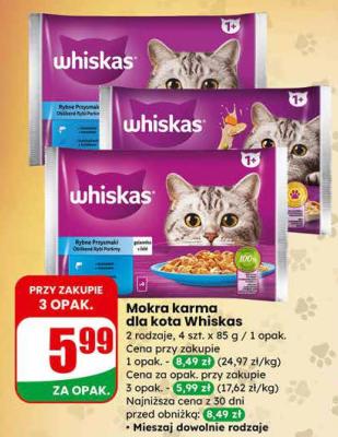 Mokra karma dla kota Whiskas promocja w Dino