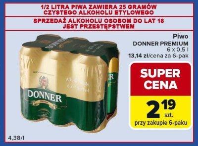 Piwo DONNER PREMIUM promocja w Carrefour Express