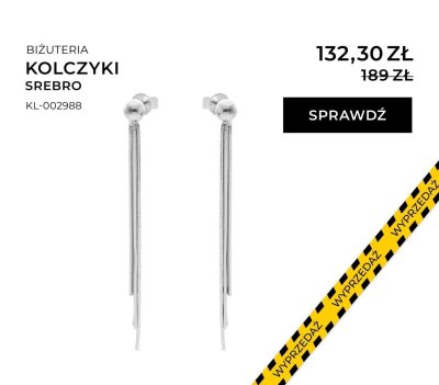Kolczyki srebrne promocja w Briju