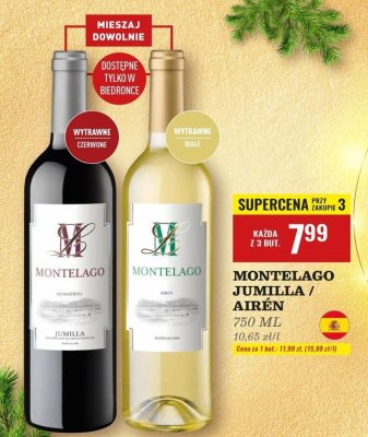 Wino Montelago Airén 750ml promocja w Biedronka