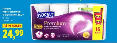 Papier toaletowy Floralys Papier toaletowy 4-warstwowy, XXL promocja w Lidl