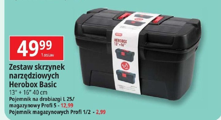 Zestaw skrzynek narzędziowych herobox 13" + 16" Curver promocja w Leclerc