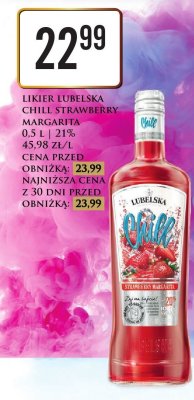 Likier Lubelska Chill Strawberry Margarita 0,5 l promocja w Dino