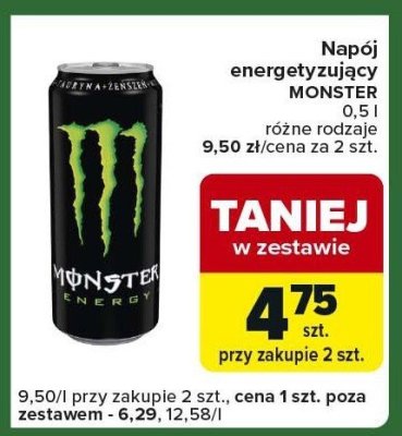 Napój energetyczny MONSTER 0,5l promocja w Carrefour Express