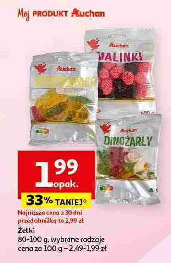 Żelki truskaweczki Auchan różnorodne (logo czerwone) promocja