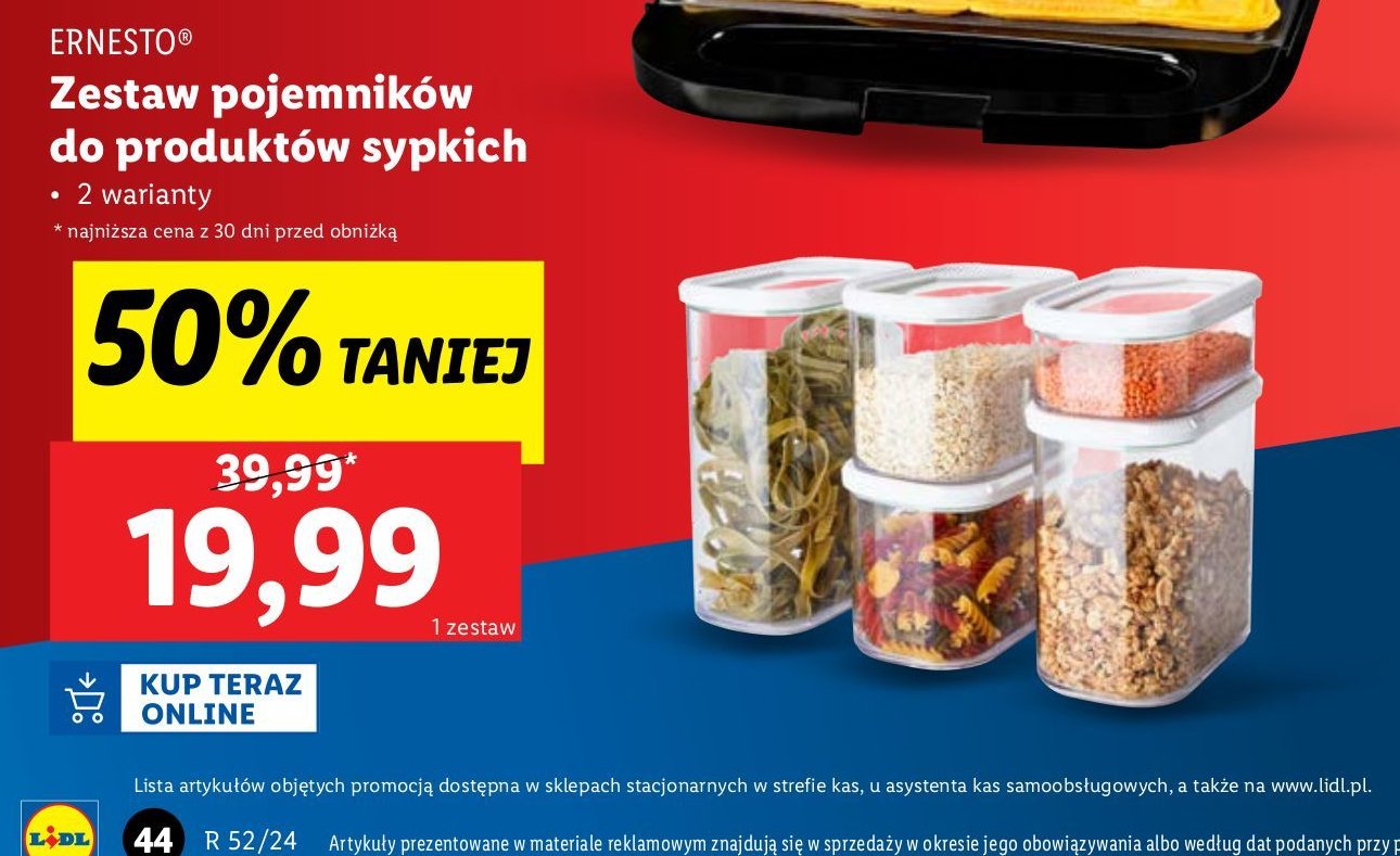 Zestaw pojemników do produktów sypkich Ernesto promocja w Lidl