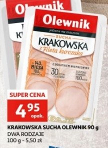 Kiełbasa krakowska sucha z filetem z kurczaka Olewnik promocja