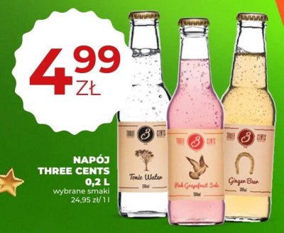 Napój Three Cents Ginger Beer 0,2 L promocja w Duży Ben