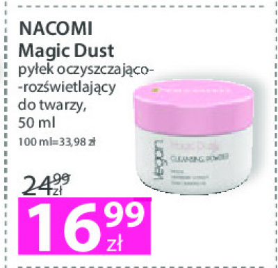 Pyłek do twarzy oczyszczająco-rozświetlający Nacomi magic dust promocja