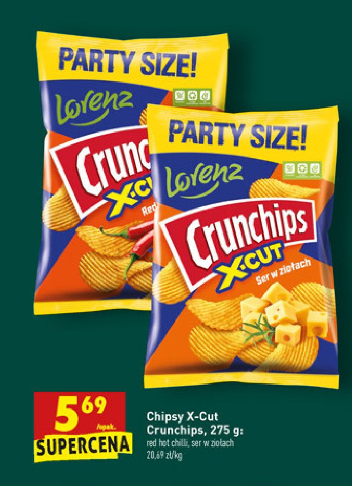 Chipsy red hot chili Crunchips x-cut Crunchips lorenz promocja