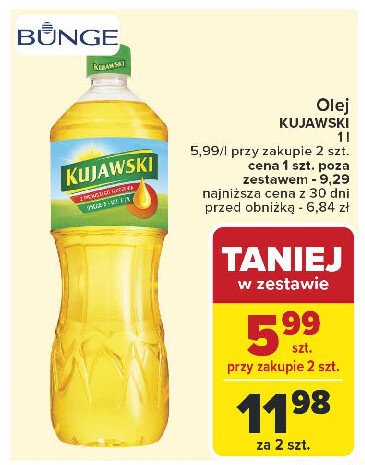 Olej rzepakowy Kujawski Kujawski kruszwica promocja w Carrefour