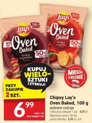 Chipsy Lay's Oven Baked, 100 g promocja w Twój Market