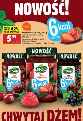 Dżem czarna porzeczka 6kcal Łowicz promocja