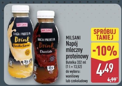 Napój mleczny proteinowy waniliowy promocja w Aldi