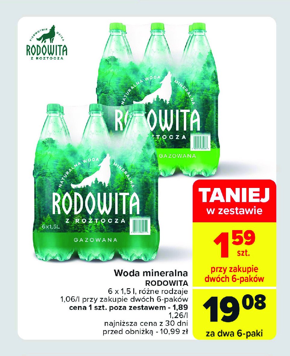 Woda gazowana Rodowita z roztocza promocja w Carrefour