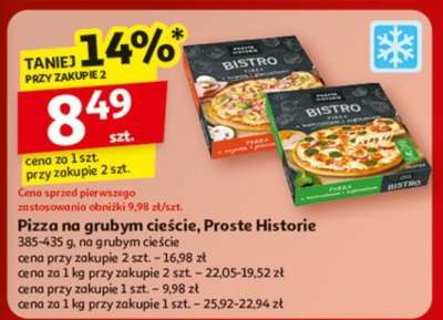 Pizza na grubym cieście Proste Historie Bistro promocja w Auchan