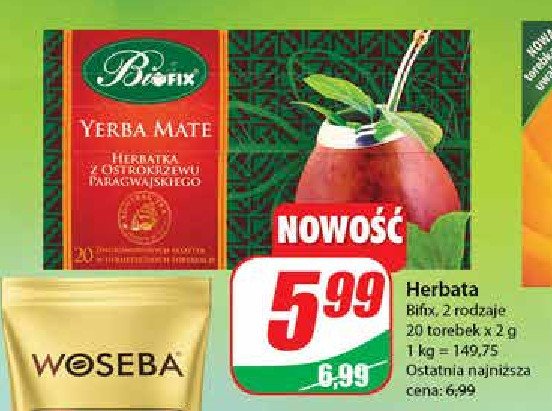 Herbata z ostrokrzewu paragwajskiego yerba mate Bifix admiral tea promocja
