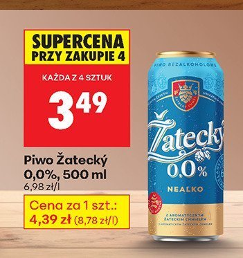 Piwo Żatecky 0,0%  promocja w Biedronka