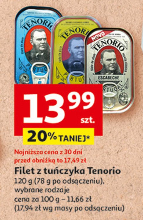 Filety z tuńczyka lekko marynowane TENORIO promocja w Auchan