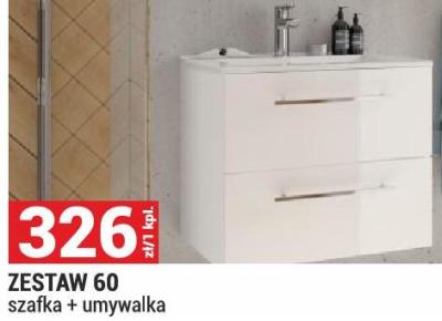 Zestaw INGA ZESTAW 60 szafka + umywalka kolor biały promocja w Merkury Market